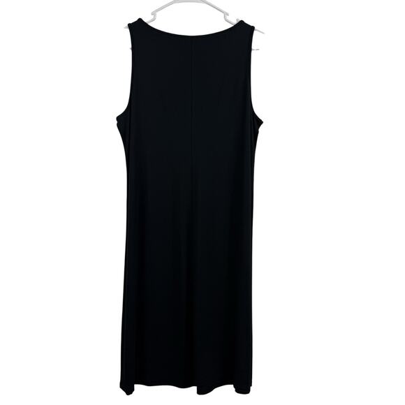 New J Jill Wearever Collection Black Knit Shift Dress Small Pintuck Pleating - Picture 8 of 13